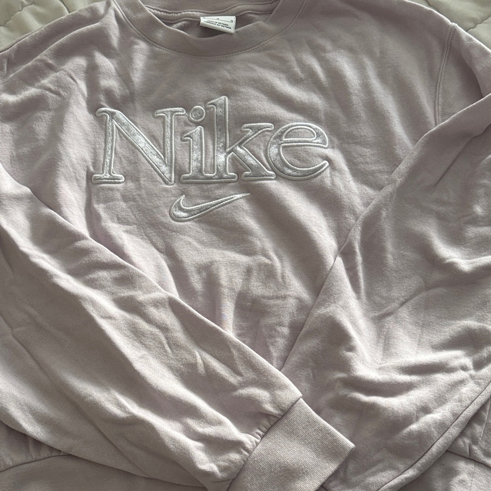 Nike Light Lavender Embroidered Logo Crewneck